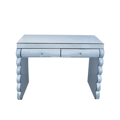39" Silver Wood Two Drawer Vanity Table HomeRoots
