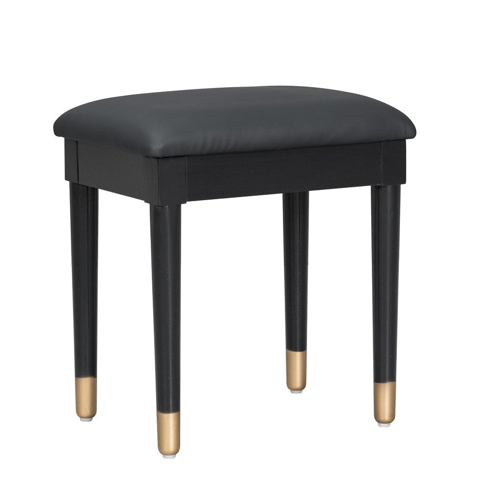 44" Black Wood Two Drawer Vanity Table HomeRoots