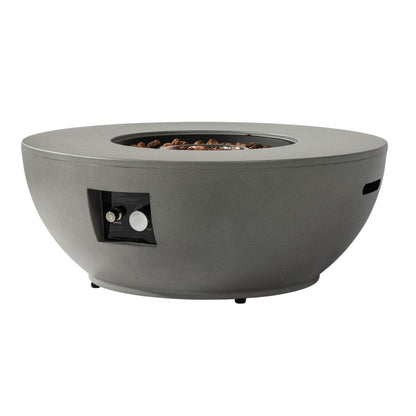 50000 BTU 36" Gray Steel Propane Round Fire Pit With Cover HomeRoots