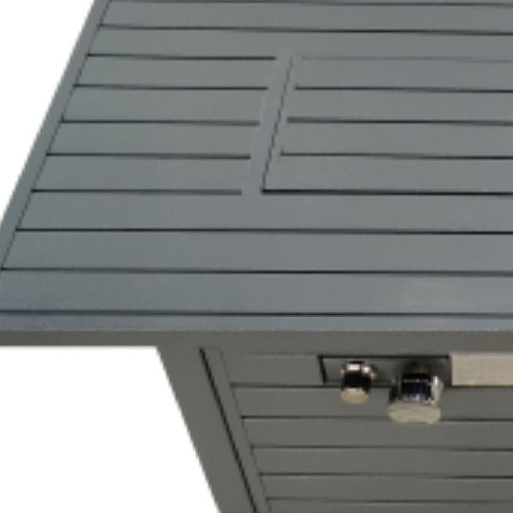 50000 BTU 42" Black Steel Propane Rectangular Fire Pit With Cover HomeRoots