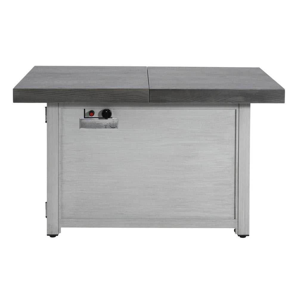 50000 BTU 45" Gray Aluminum Propane Rectangular Fire Pit With Cover HomeRoots