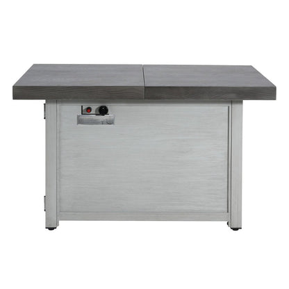 50000 BTU 45" Gray Aluminum Propane Rectangular Fire Pit With Cover HomeRoots