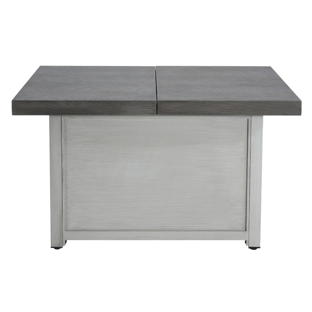 50000 BTU 45" Gray Aluminum Propane Rectangular Fire Pit With Cover HomeRoots