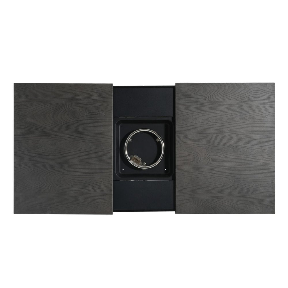 50000 BTU 45" Gray Aluminum Propane Rectangular Fire Pit With Cover HomeRoots