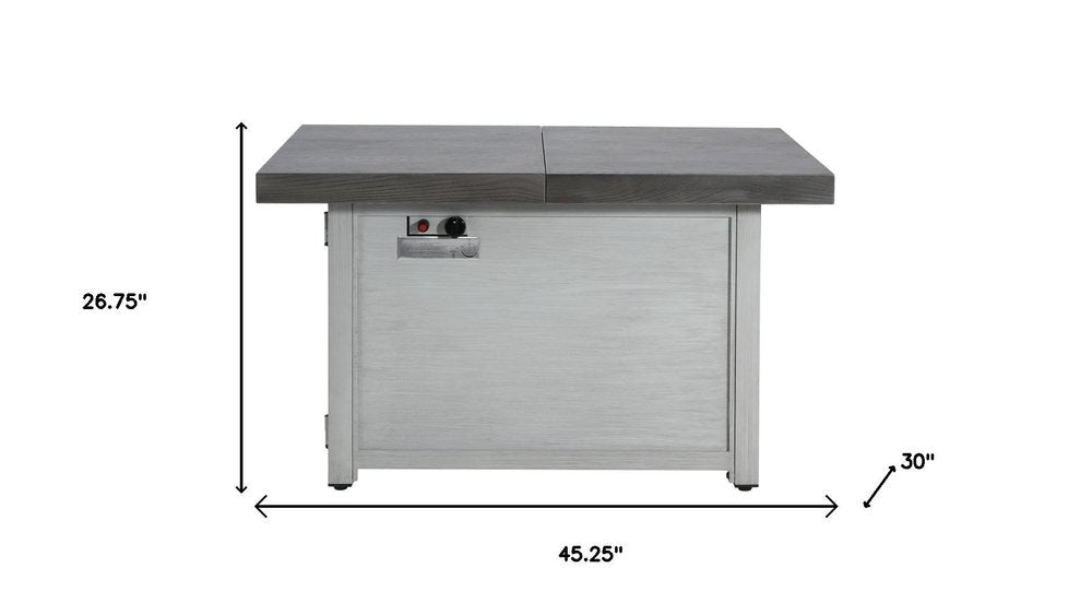 50000 BTU 45" Gray Aluminum Propane Rectangular Fire Pit With Cover — view 7