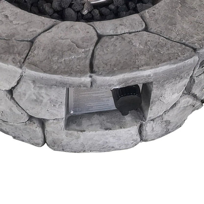 40000 BTU 28" Gray Steel Propane Round Fire Pit With Cover HomeRoots