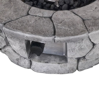 40000 BTU 28" Gray Steel Propane Round Fire Pit With Cover HomeRoots