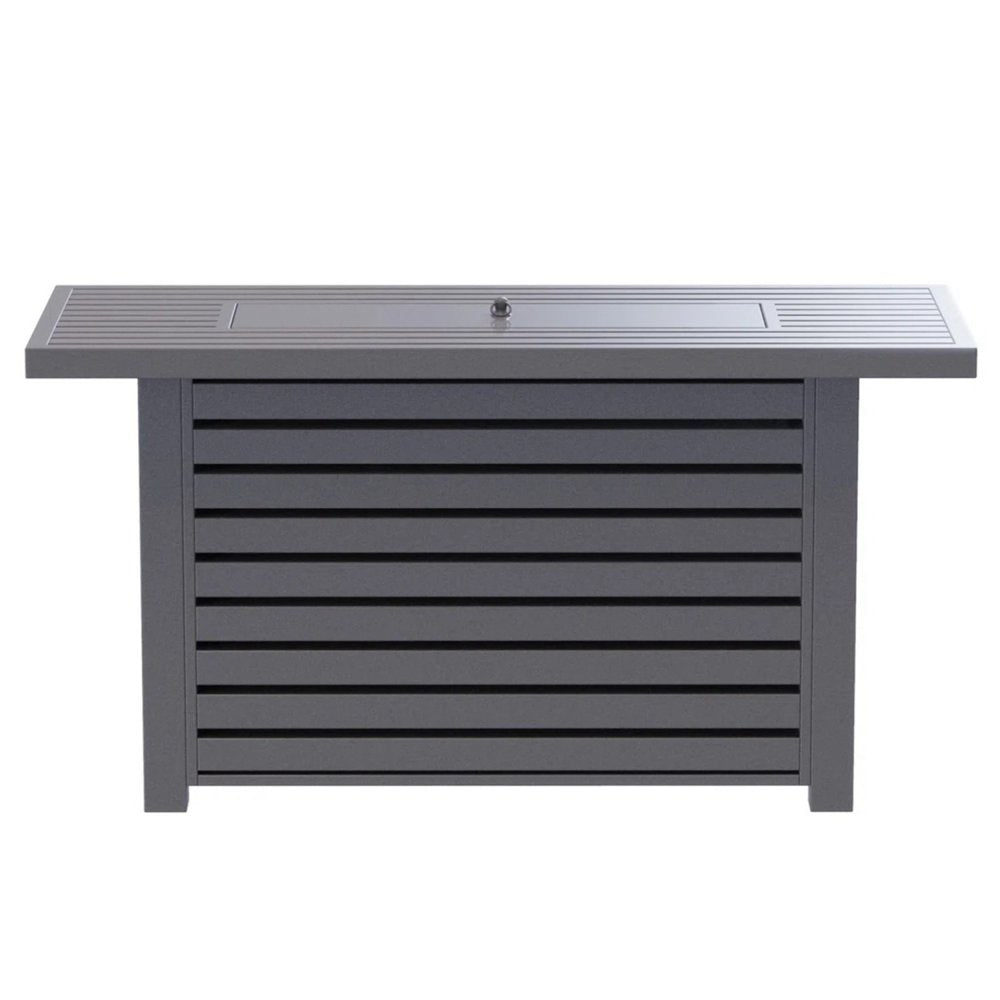50000 BTU 42" Gray Steel Propane Rectangular Fire Pit With Cover HomeRoots