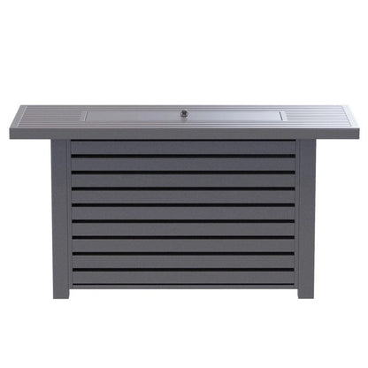 50000 BTU 42" Gray Steel Propane Rectangular Fire Pit With Cover HomeRoots