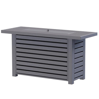 50000 BTU 42" Gray Steel Propane Rectangular Fire Pit With Cover HomeRoots