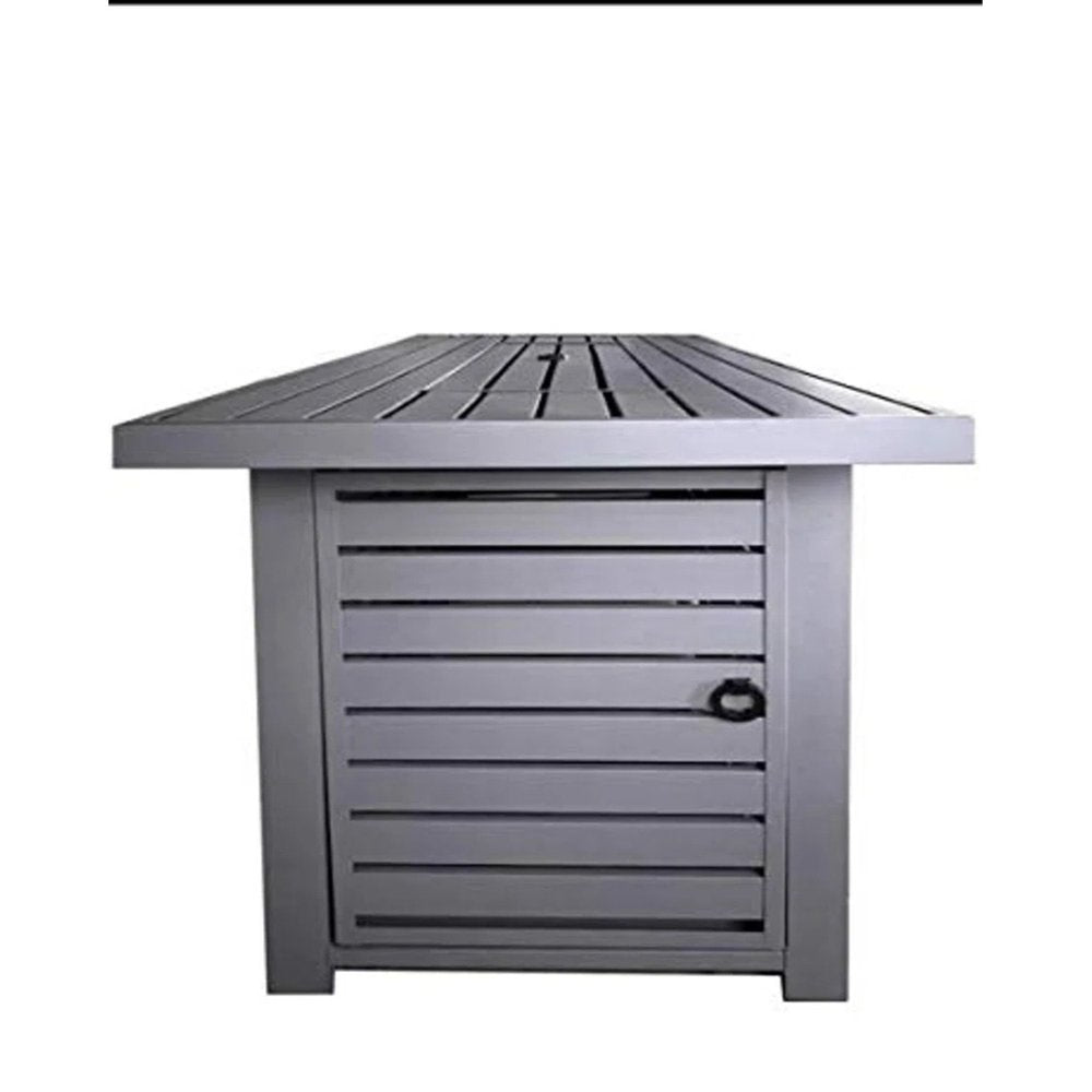 50000 BTU 42" Gray Steel Propane Rectangular Fire Pit With Cover HomeRoots