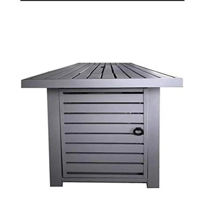 50000 BTU 42" Gray Steel Propane Rectangular Fire Pit With Cover HomeRoots