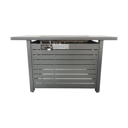 50000 BTU 42" Gray Steel Propane Rectangular Fire Pit With Cover HomeRoots