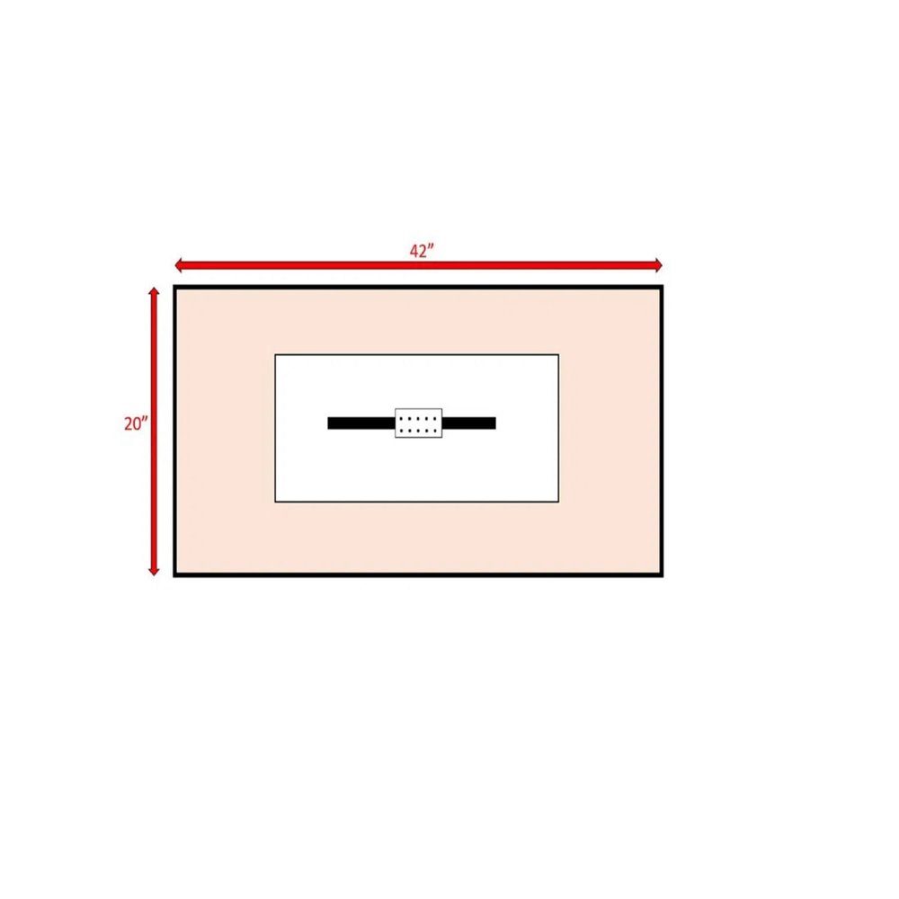 50000 BTU 42" Gray Steel Propane Rectangular Fire Pit With Cover HomeRoots