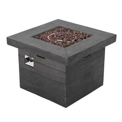 40000 BTU 32" Gray Steel Propane Rectangular Fire Pit With Cover HomeRoots