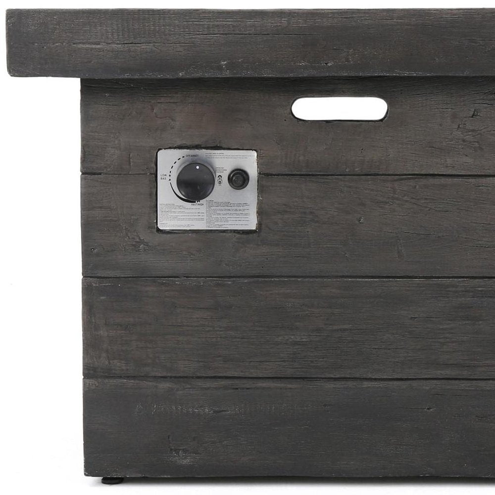 40000 BTU 32" Gray Steel Propane Rectangular Fire Pit With Cover HomeRoots