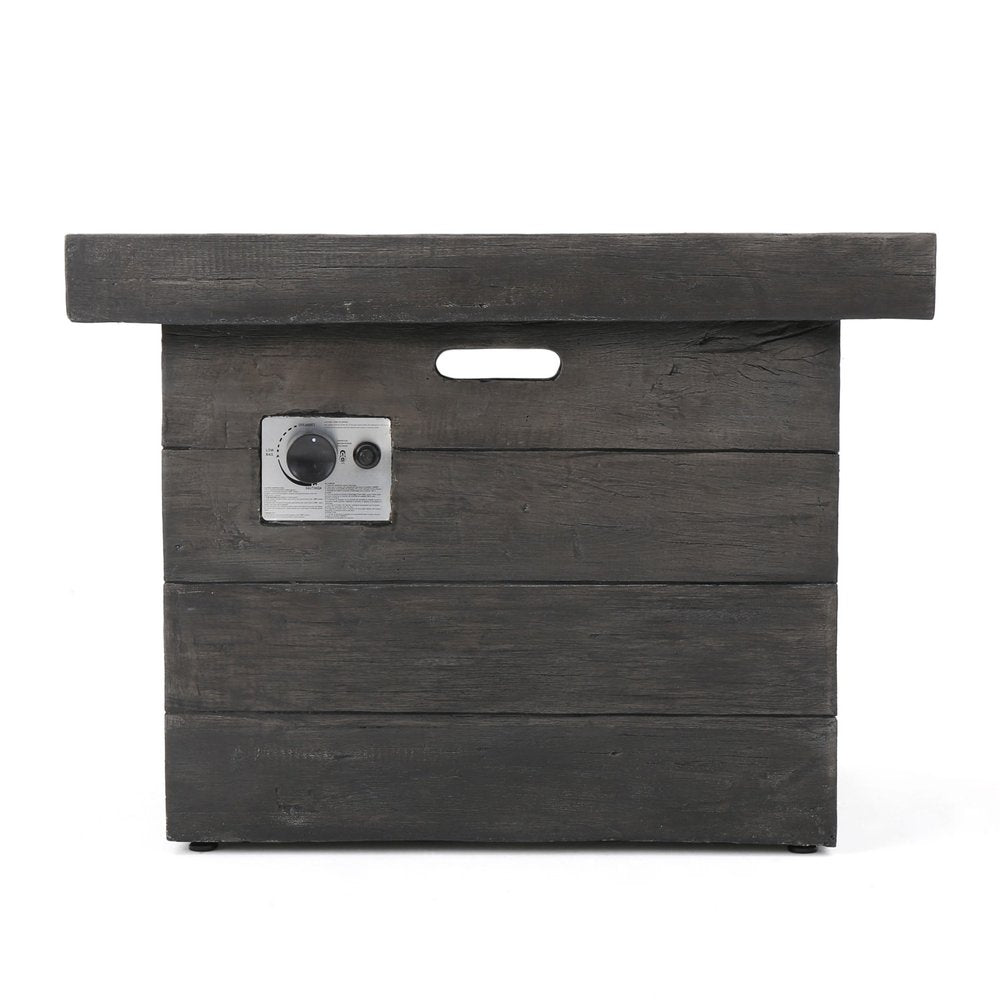 40000 BTU 32" Gray Steel Propane Rectangular Fire Pit With Cover HomeRoots