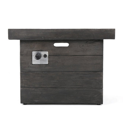 40000 BTU 32" Gray Steel Propane Rectangular Fire Pit With Cover HomeRoots