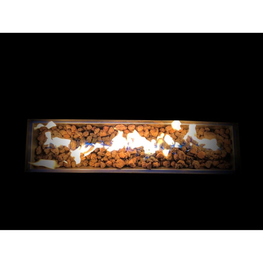 50000 BTU 42" Gray Steel Propane Rectangular Fire Pit With Cover HomeRoots