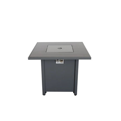 50000 BTU 30" Black Steel Propane Square Fire Pit With Cover HomeRoots