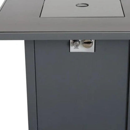 50000 BTU 30" Black Steel Propane Square Fire Pit With Cover HomeRoots