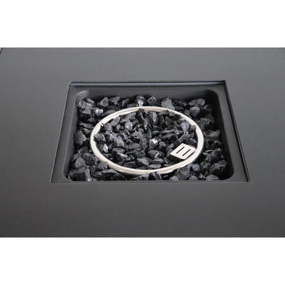 50000 BTU 30" Black Steel Propane Square Fire Pit With Cover HomeRoots