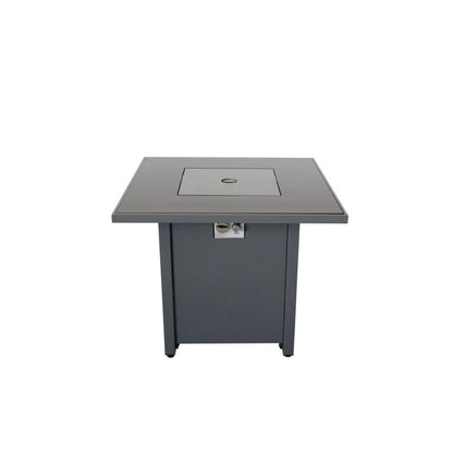 50000 BTU 30" Black Steel Propane Square Fire Pit With Cover HomeRoots
