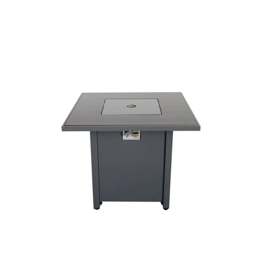 50000 BTU 30" Black Steel Propane Square Fire Pit With Cover HomeRoots