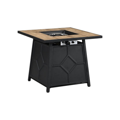 40000 BTU 28" Brown Iron Propane Square Fire Pit With Cover HomeRoots