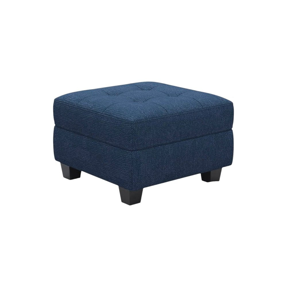 26" Gray And Black Linen Tufted Ottoman With Storage HomeRoots