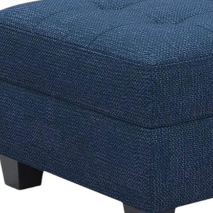 26" Gray And Black Linen Tufted Ottoman With Storage HomeRoots