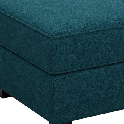 26" Blue And Black Velvet Ottoman With Storage HomeRoots