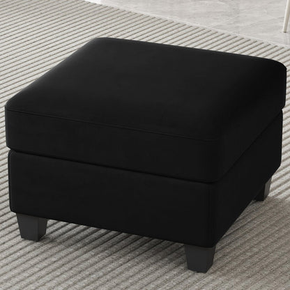 26" Gray and Black Chenille Storage Ottoman HomeRoots