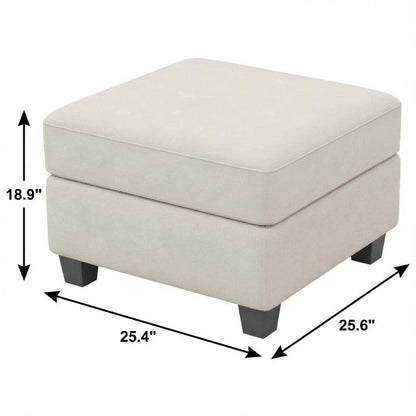 26" Gray and Black Chenille Storage Ottoman HomeRoots