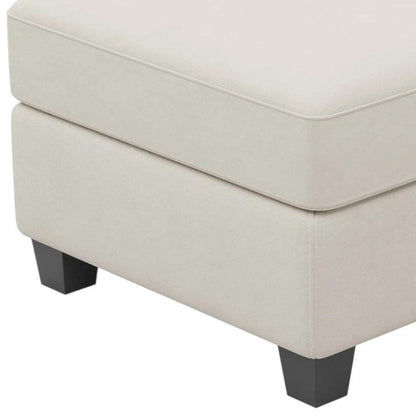 26" Gray and Black Chenille Storage Ottoman HomeRoots