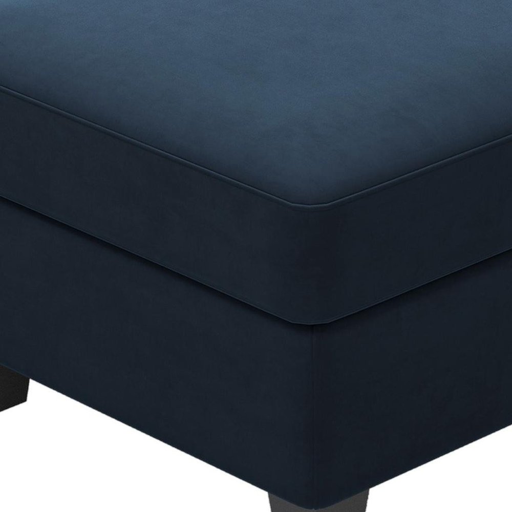 25" Black Velvet Ottoman With Storage HomeRoots