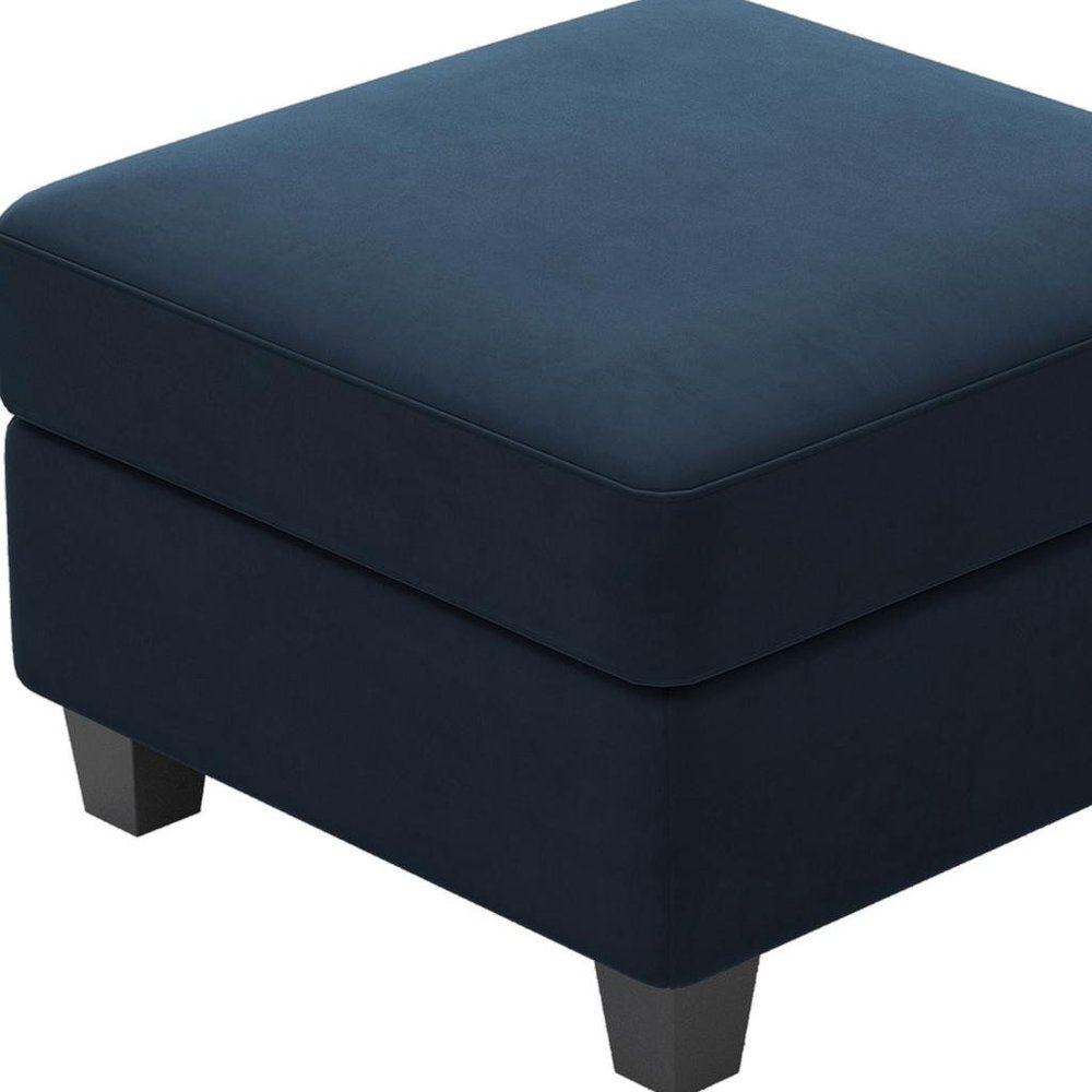 25" Black Velvet Ottoman With Storage HomeRoots