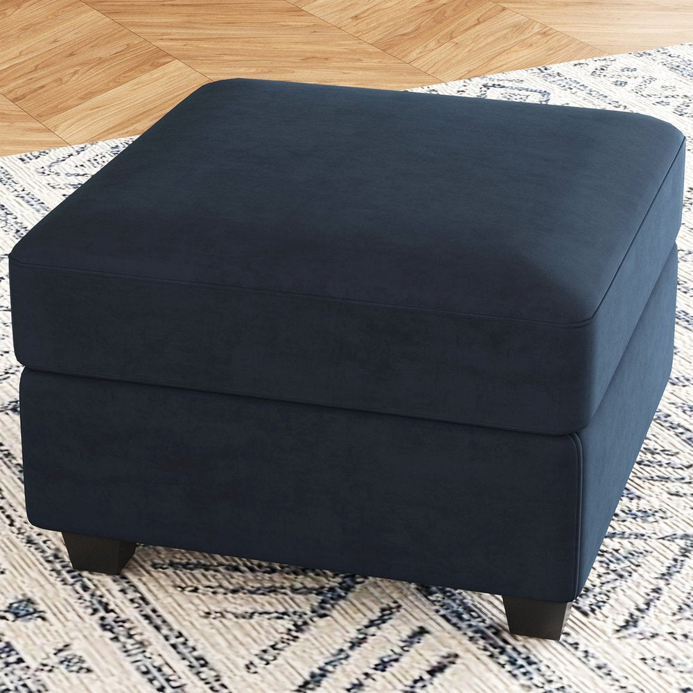 26" Gray and Black Chenille Storage Ottoman HomeRoots