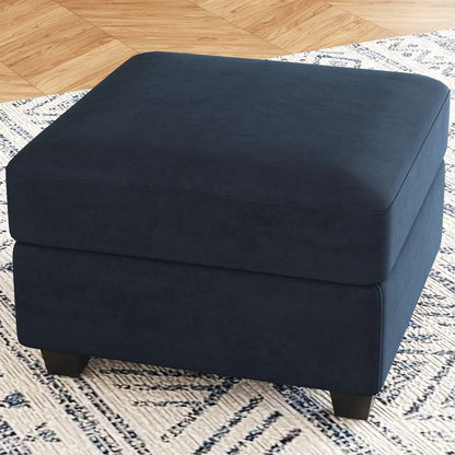 26" Gray and Black Chenille Storage Ottoman HomeRoots
