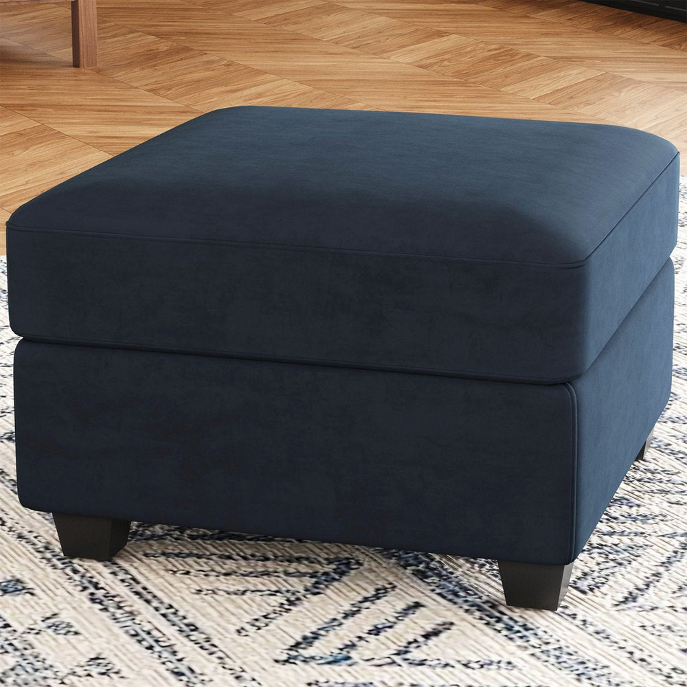 26" Gray and Black Chenille Storage Ottoman HomeRoots