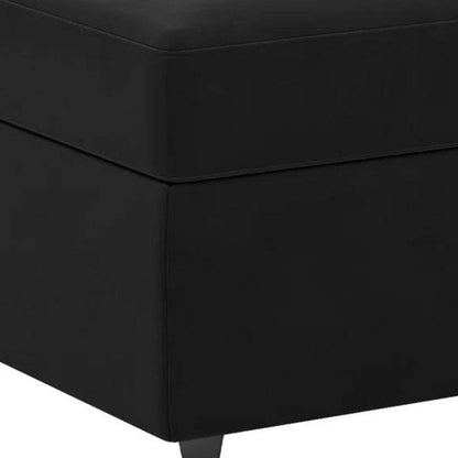 30" Black Velvet Storage Ottoman HomeRoots