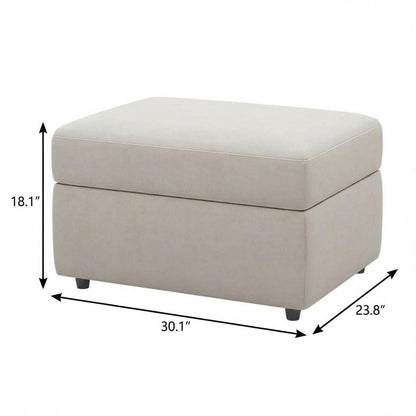 30" Black Velvet Ottoman With Storage HomeRoots