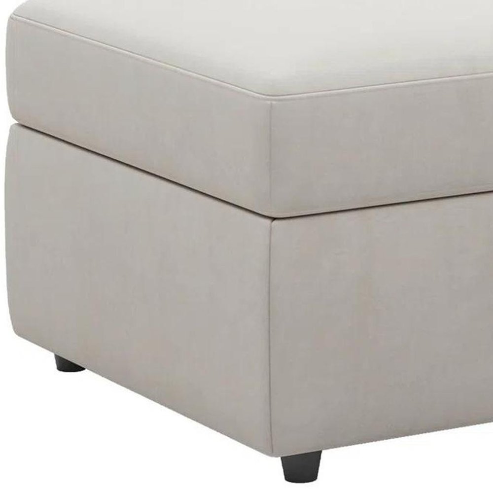 30" Black Velvet Ottoman With Storage HomeRoots