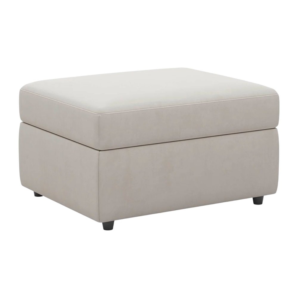 30" Black Velvet Ottoman With Storage
