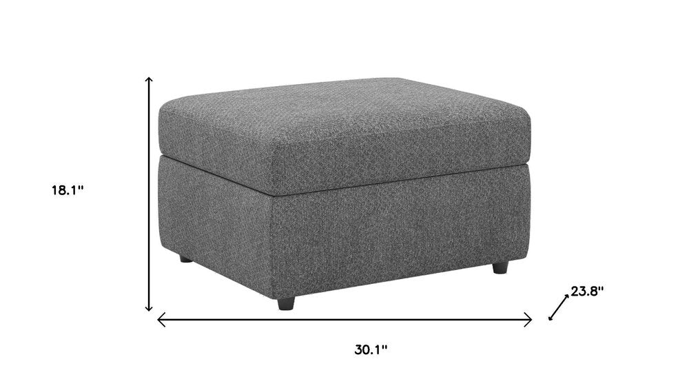 30" Black Velvet Storage Ottoman HomeRoots