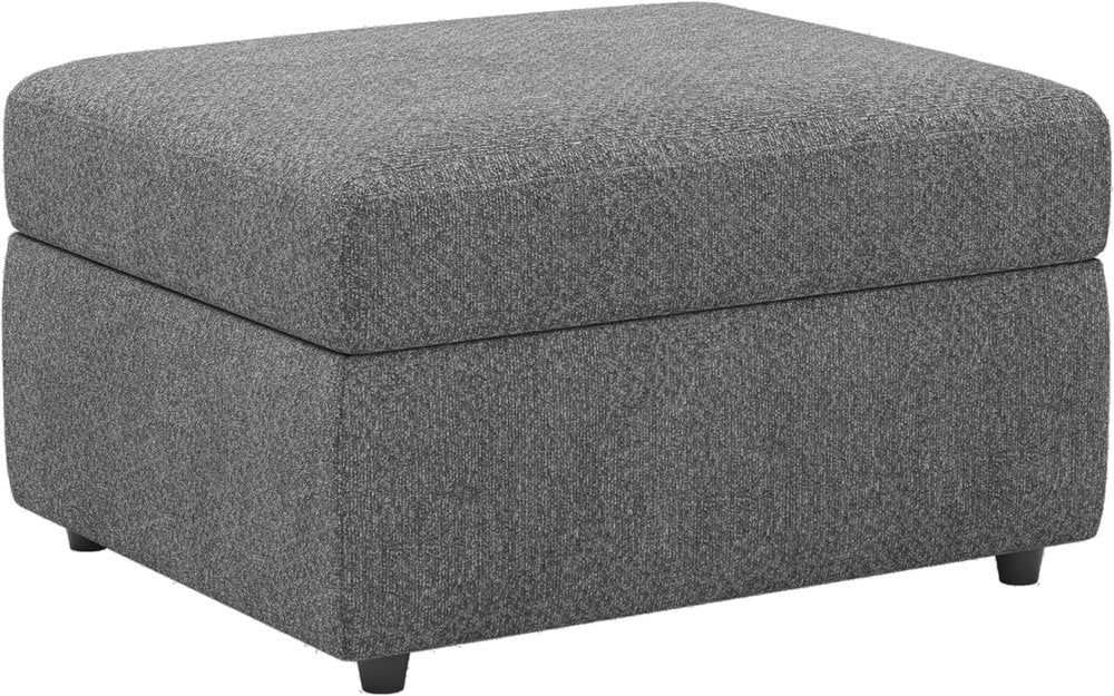 30" Black Velvet Storage Ottoman HomeRoots