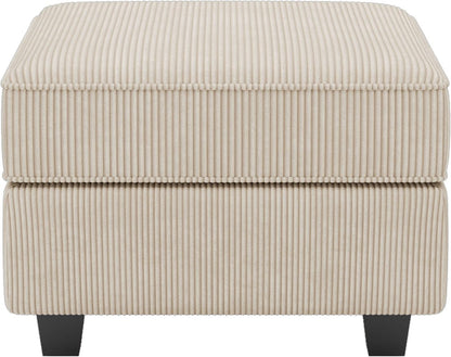 26" Black Corduroy Storage Ottoman HomeRoots