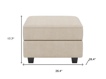 26" Black Corduroy Storage Ottoman HomeRoots