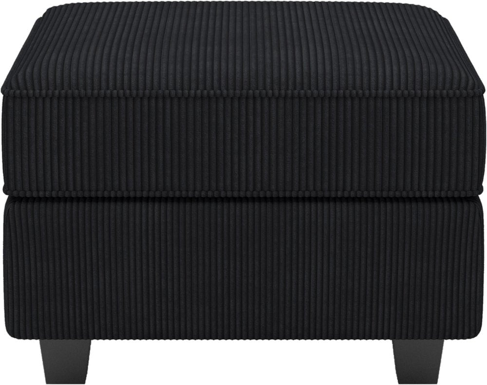 26" Blue And Black Velvet Ottoman With Storage HomeRoots