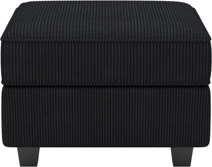 26" Blue And Black Velvet Ottoman With Storage HomeRoots